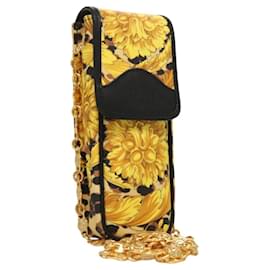 Gianni Versace Schultertasche aus PVC-Leder in Gelbgold Auth BA3323