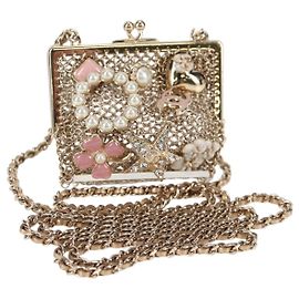 CHANEL Camelia COCO Marchio Borsa a Catena in metallo Oro AP2890 CC Auth 126238SM