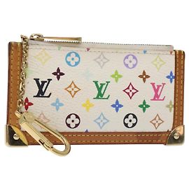 LOUIS VUITTON Monograma Multicolor Pochette Cles Bolsa Blanca M92655 Auth 130593