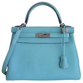 Hermès Hermes Kelly 28 Tasche in Atoll Blau