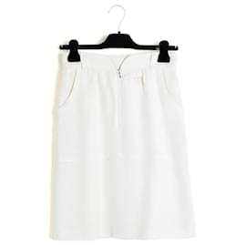 Falda Recta Blanca de Rayón Courrèges de los años 1980 FR36 UK8 US6 Courreges