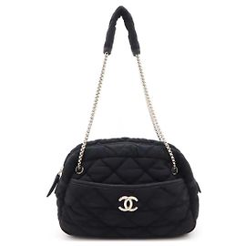 Bolso de hombro de algodón acolchado Chanel Bubble