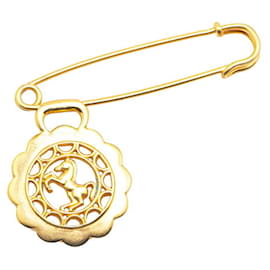 Hermes Horse Motif Gold Plated Pin Brooch - Hermès