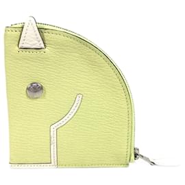 Porte-monnaie en cuir Chèvre Hermès jaune