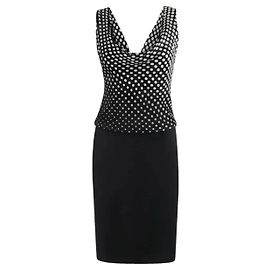 Alexander McQueen Kleid mit Polka Dots aus Seide und Wolle Schwarz Weiß
