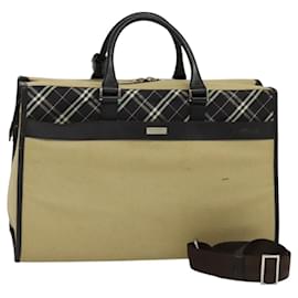Borsa tote Burberry Blue Label in tela 2 vie beige argento autentica bs27138