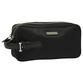 BURBERRY Clutch Tasche aus schwarzem Nylon mit Silber authentisch bs27160