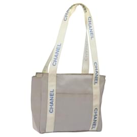CHANEL Sac Tote PVC Toile Greige Argent CC Auth bs26664