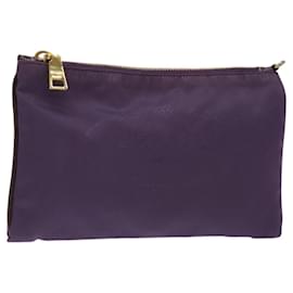 Pochette Prada in nylon viola oro Auth ti3227