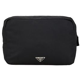 Pochette con placca logo triangolo Prada