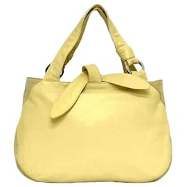 Borsa in pelle scamosciata gialla Loewe