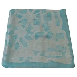 Sciarpa Armani Collezioni blu floreale in seta e viscosa - Autre Marque