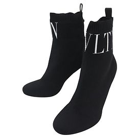 NUOVE SCARPE VALENTINO SOCK QW0S0G96 38.5 NERE + SCATOLA STIVALI NERI