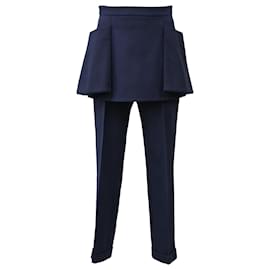 Pantalones rectos Dior con falda en algodón azul marino