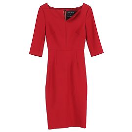 Vestido Midi de Crepé Rojo en Viscosa de Roland Mouret