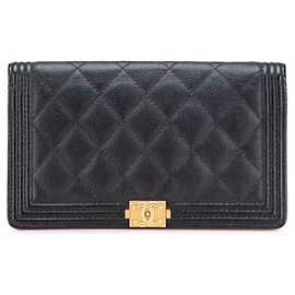 Portafoglio lungo in caviar Chanel Boy