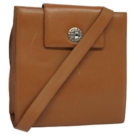 Bulgari Borsa a spalla BVLGARI in pelle marrone argento autentica bs26717