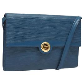LOUIS VUITTON Epi Pochette Arche Borsa a Spalla Blu M52575 LV Auth BA3634