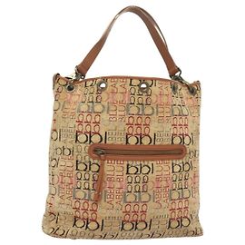 Bolso Tote Burberry Blue Label Pile Beige Auth ti3259