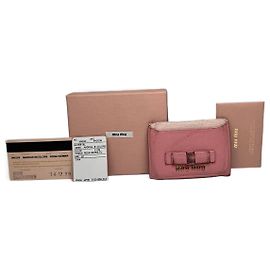 Vintage Miu Miu Leather Card Holder Pink