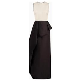 Dior Vestido de Satén Negro y Blanco
