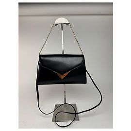 Vintage Givenchy 2-Wege-Ledertasche Schwarz