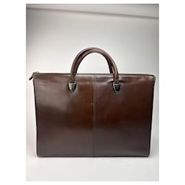 Borsa in pelle vintage Issey Miyake marrone