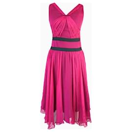 Chloé Himbeer-Chiffonkleid