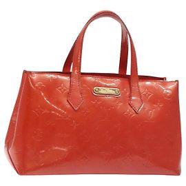 LOUIS VUITTON Borsa Wilshire PM Monogram Vernis Arancione Tramonto M93644 Auth 130399