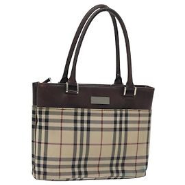 BURBERRY Nova Check Handtasche aus Canvas Beige Auth BA3554