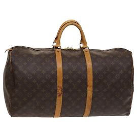 LOUIS VUITTON Monogram Keepall 55 Boston Bag M41424 LV Auth 128652