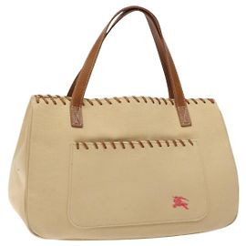 Burberry Blue Label Tote Bag aus Canvas Beige Silber Authentisch bs27139