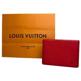 Portacarte in pelle EPI Louis Vuitton vintage rosso