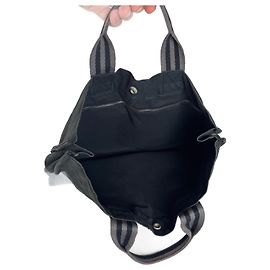 Borsa shopper in tela vintage Hermès nera