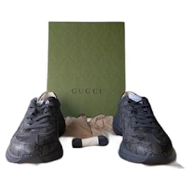 Gucci GG Rhyton Sneaker grau Leder Canvas