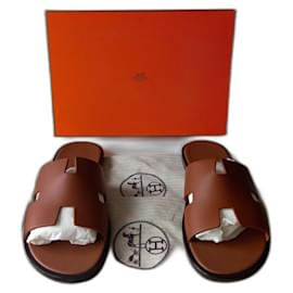 Sandales Hermès Izmir en cuir marron