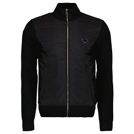 Prada Jacke aus Wolle und Nylon Schwarz