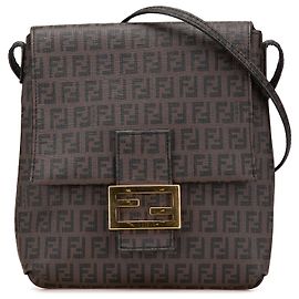 Borsa a tracolla Fendi Zucchino Spalmati marrone