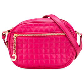 Celine Pink Quilted Cuero de Ternera C Charm Bandolera - Céline