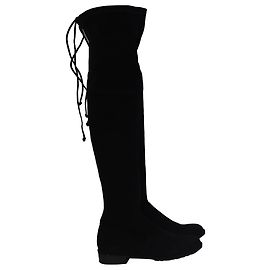 Botas Over-The-Knee Lowland de Stuart Weitzman en Ante Negro