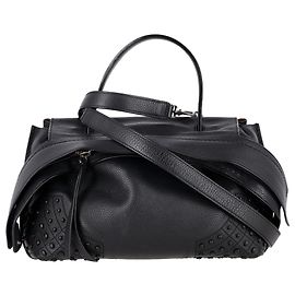Tod's Wave Top Handle Bag in Black Leather
