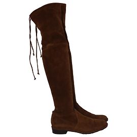 Botas Over-The-Knee Lowland Stuart Weitzman en Ante Marrón