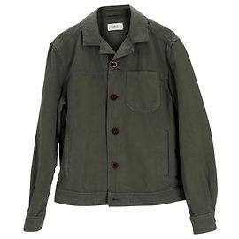 Autre Marque Sig. P. Giacca in cotone tinto in verde con colletto camp