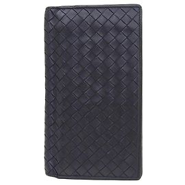 Cartera de cuero Intrecciato Bottega Veneta negra