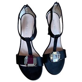Autre Marque Sandali Neri con Tacco Lella Baldi – Eleganza Italiana