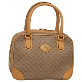 Gucci Borsa a mano Micro GG Supreme in PVC beige e oro 000 39 0030 Auth BA3431