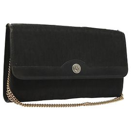 Borsa a spalla in tela Trotter di Christian Dior, nera e oro, autentica, BA3240