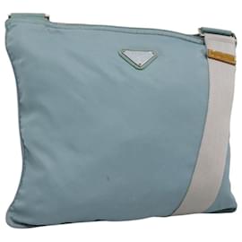 Borsa a spalla PRADA in nylon blu argento autentica mr1407 - Prada