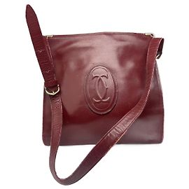 Borsa a spalla in pelle Cartier vintage bordeaux
