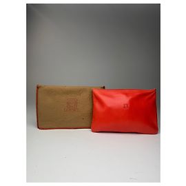 Pochette cosmetica in pelle Loewe Madrid vintage rossa